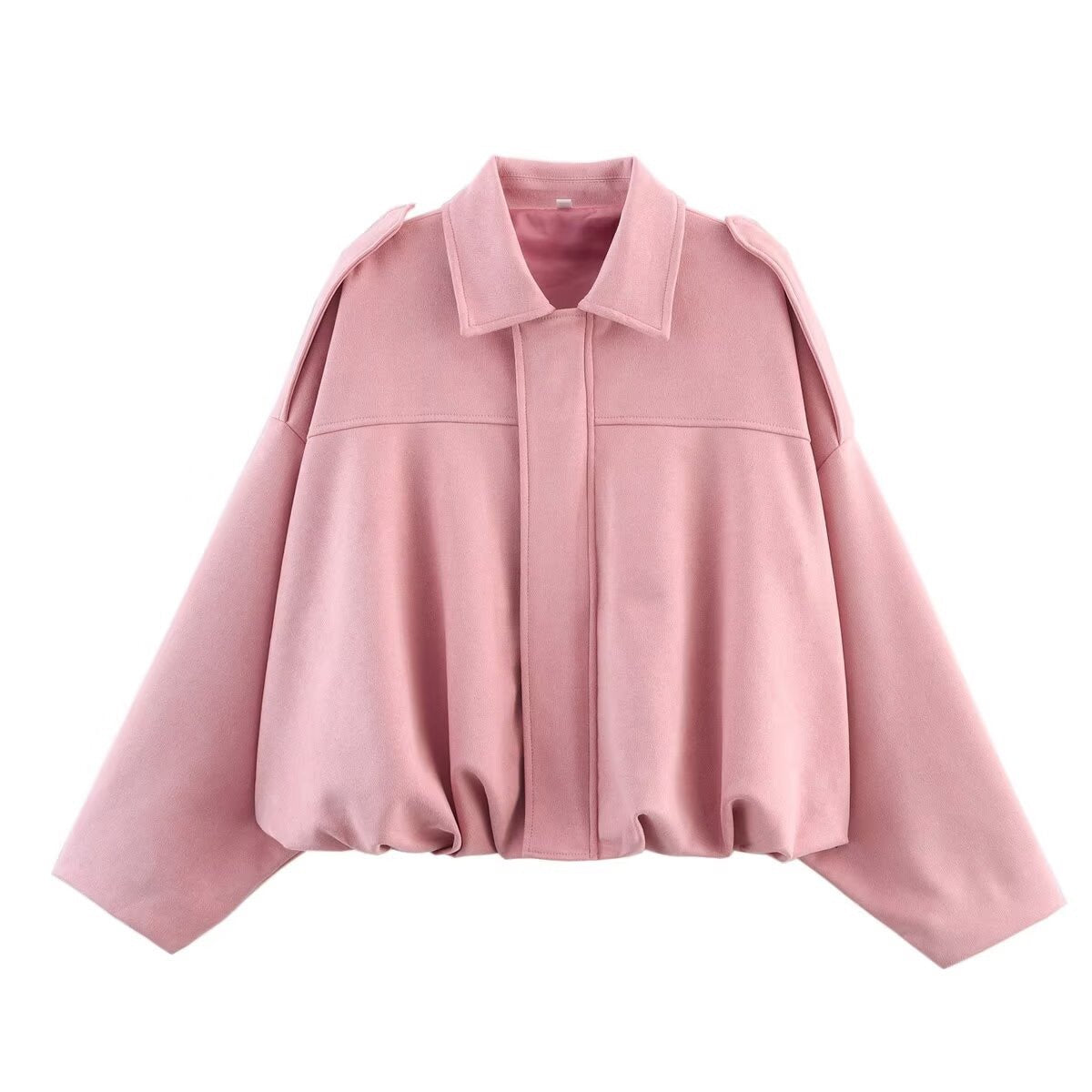 Women's Cinched Waist Shoulder Tab Bomber Jacket Pants Set