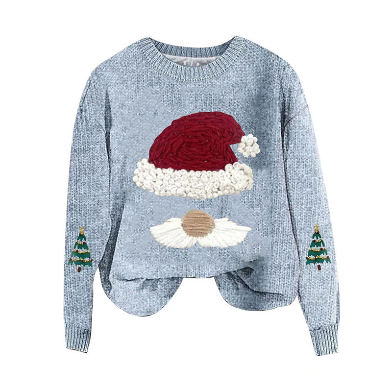 Christmas Sweater Women Loose Knit Holiday Pullover Top