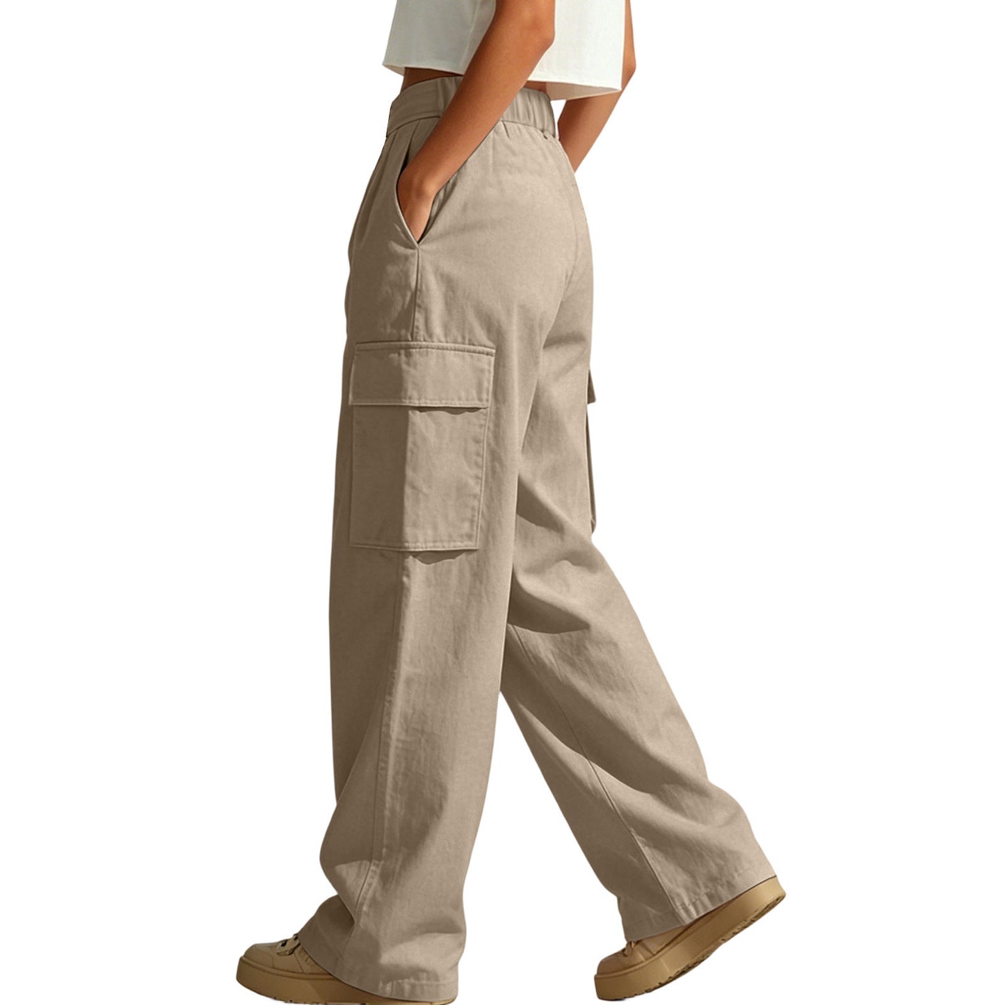 High Waisted Cargo Pants Women Wide Leg Y2K Utility