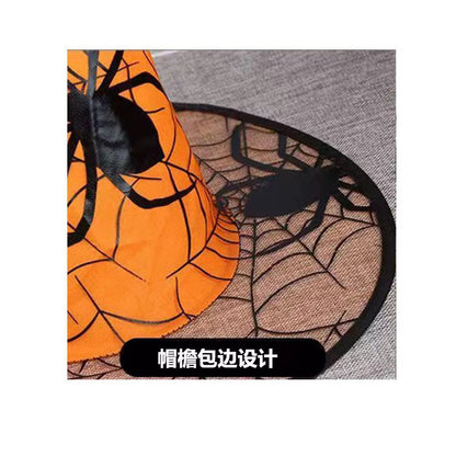 Halloween Witch Hat with Spiderweb Foil for Costumes