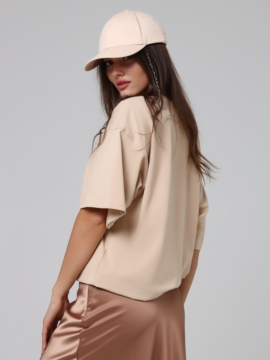 Solid Cotton T Shirt Loose Fit Crewneck Casual Top
