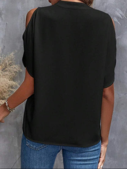 Loose Fit Summer Chiffon Top with Split Sleeves