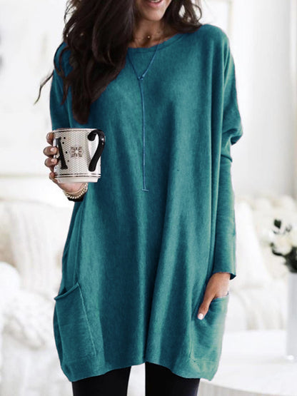 Women's Oversized Long Sleeve Pocket Tunic S-5XL