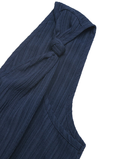 Textured V Neck Cami Romper Sleeveless Casual Jumpsuit