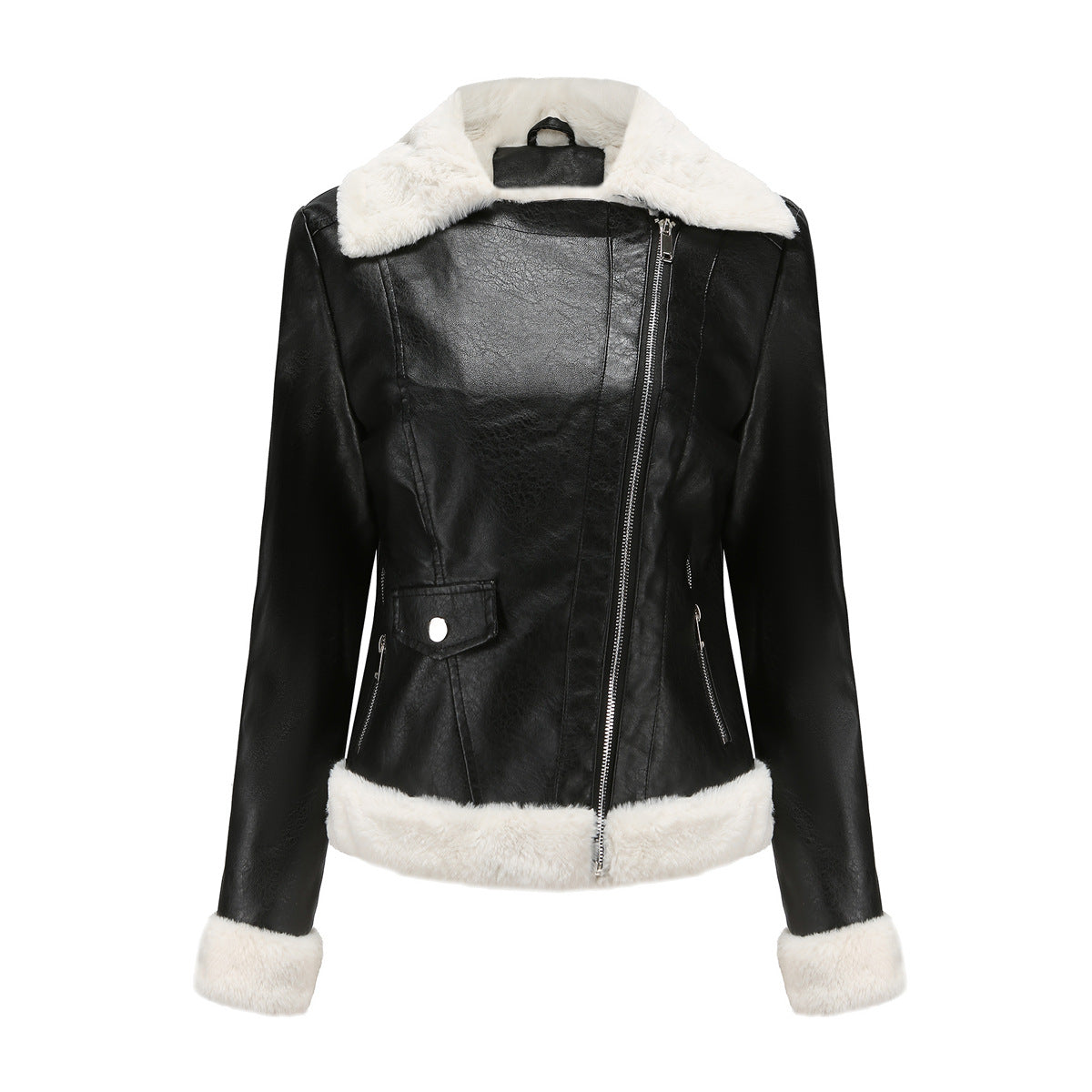 Women's Sherpa Faux Leather Aviator Jacket
