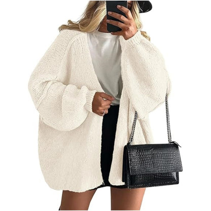 Women's Oversized Chunky Knit Open Front Cardigan Sweater