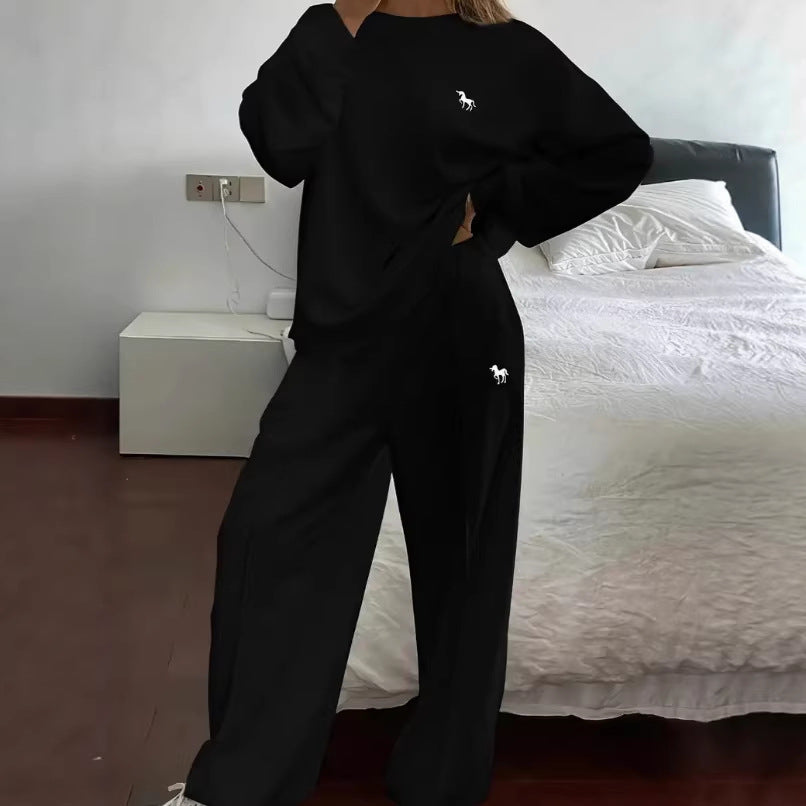 Women's Oversized Embroidered Sweatsuit Lounge Set