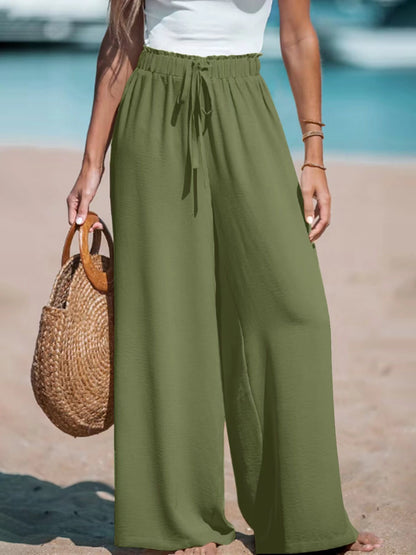 Women's High Waisted Wide Leg Drawstring Pants
