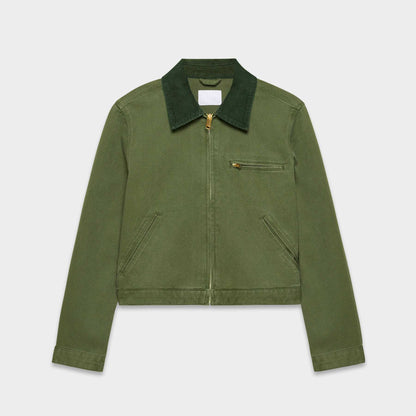 Women's Cropped Barn Jacket Vintage Workwear Zip