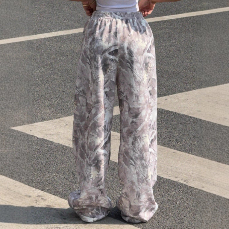 Y2K Vintage Wide Leg Baggy Pants Women Graphic Streetwear