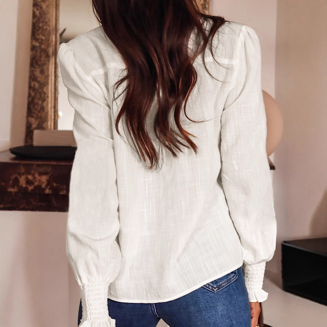 Women's Floral Embroidered Long Sleeve Boho Blouse