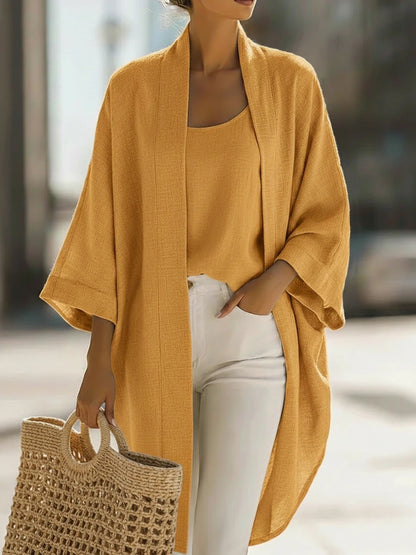Women's Kimono Cardigan & Tank Two Piece Set