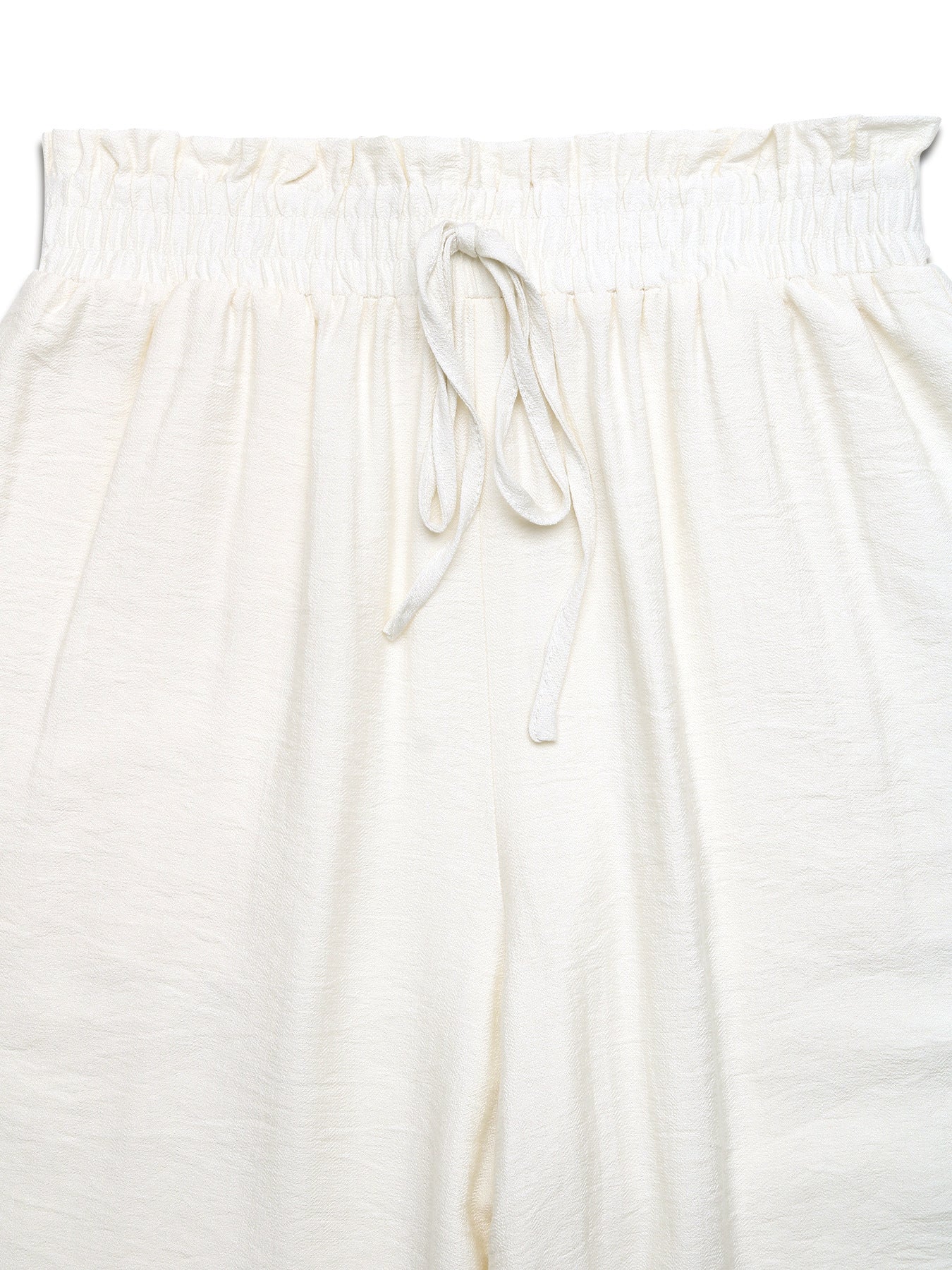 Solid Woven Wide Leg Lounge Pants Drawstring Casual