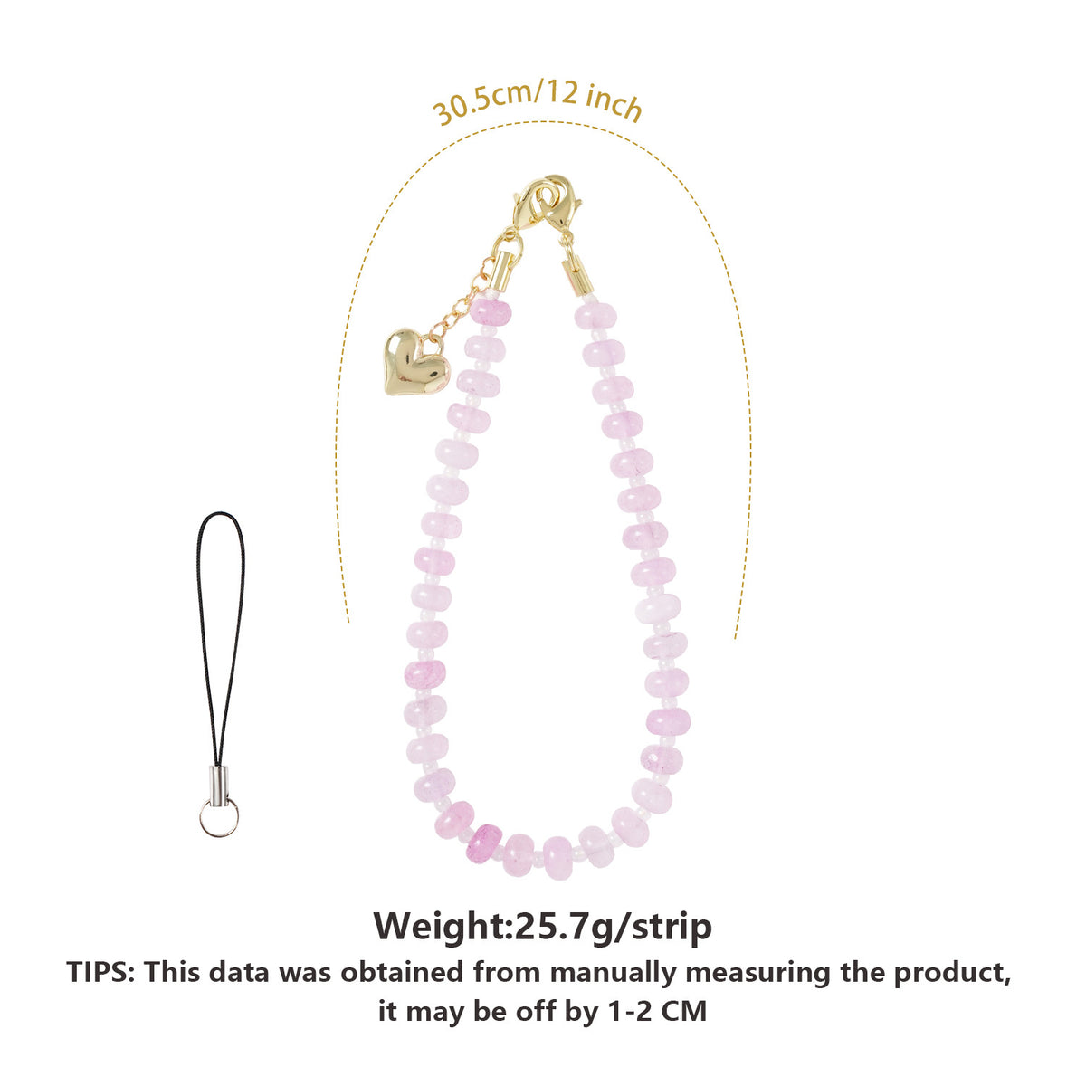 Handmade Natural Stone Beaded Phone Chain Strap