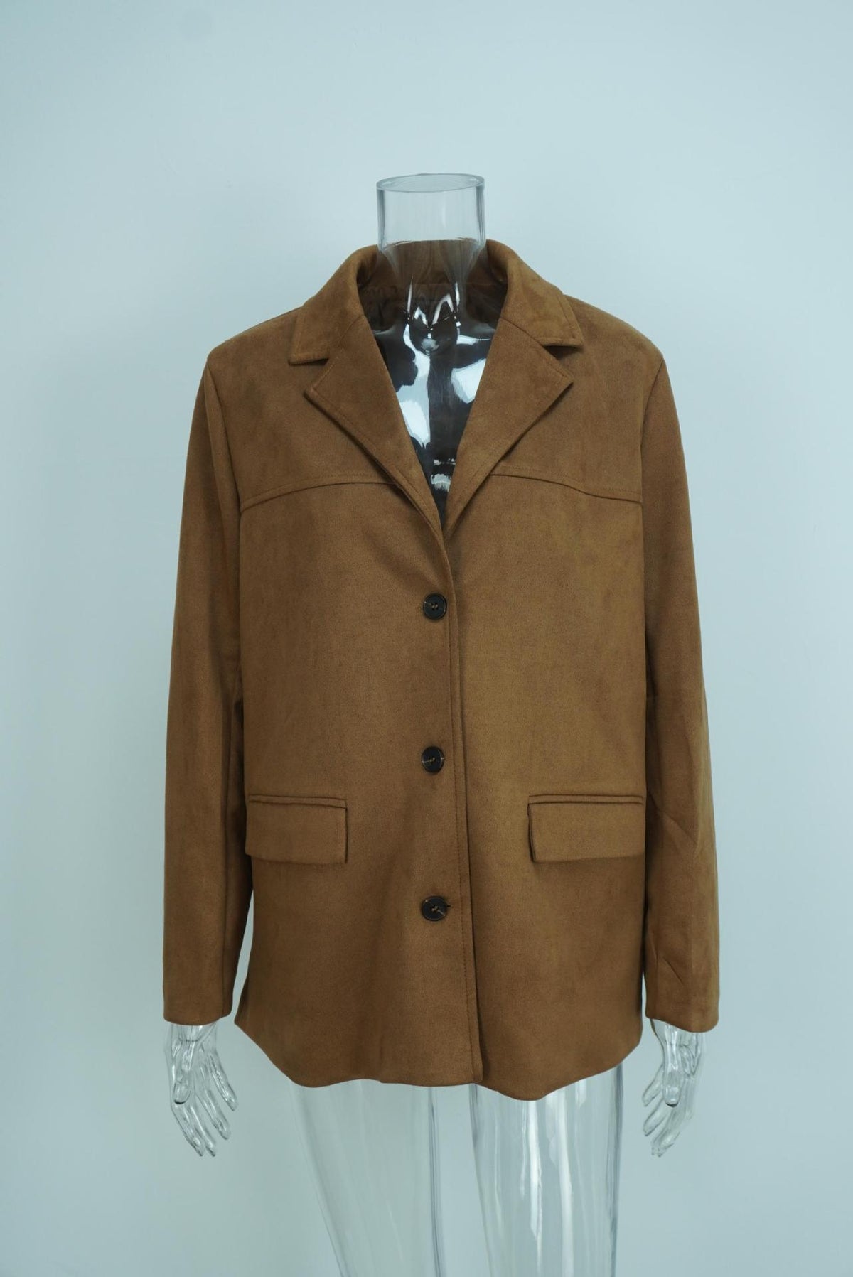 Women's Oversized Vintage Blazer Button Front Jacket