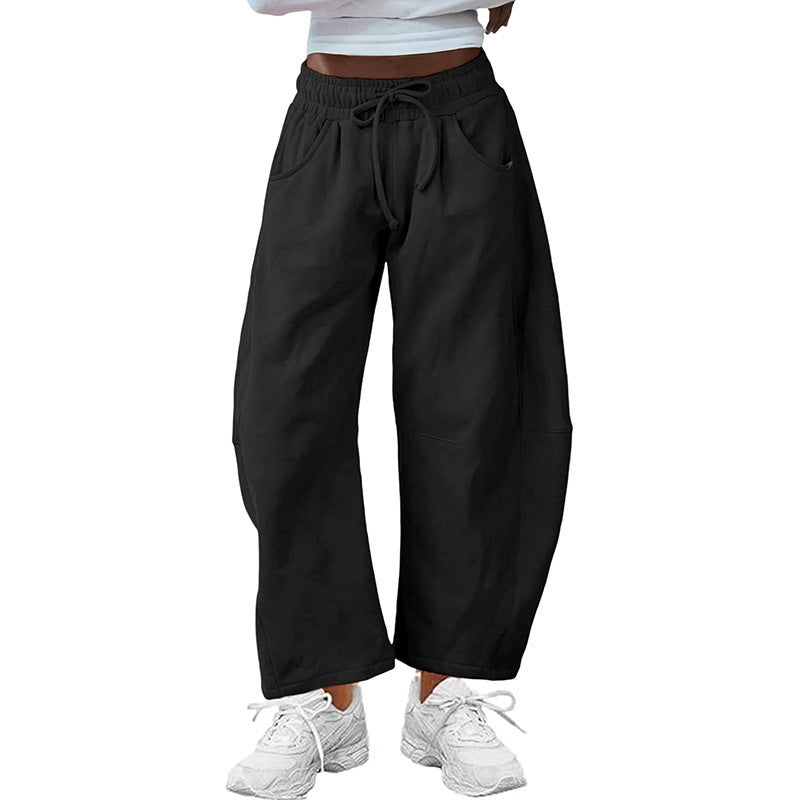 Drawstring Pocket Cropped Jogger Pants Casual Street Style