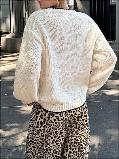 Women's Oversized Lobster Graphic Crewneck Sweater