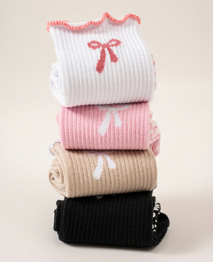 Womens Bow Grip Pilates Socks Non Slip Yoga Socks