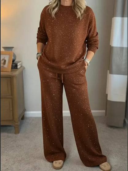 Women's Sparkle Lounge Set 2 Piece Sweatshirt Pants