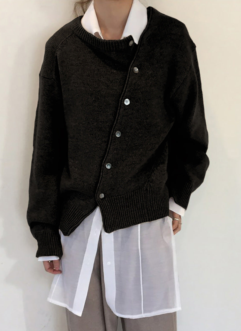 Women's Asymmetrical Oversized Chunky Cardigan Sweater