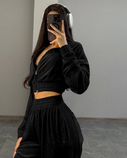 Women's Velour Tracksuit 2 Piece Lounge Pants Set