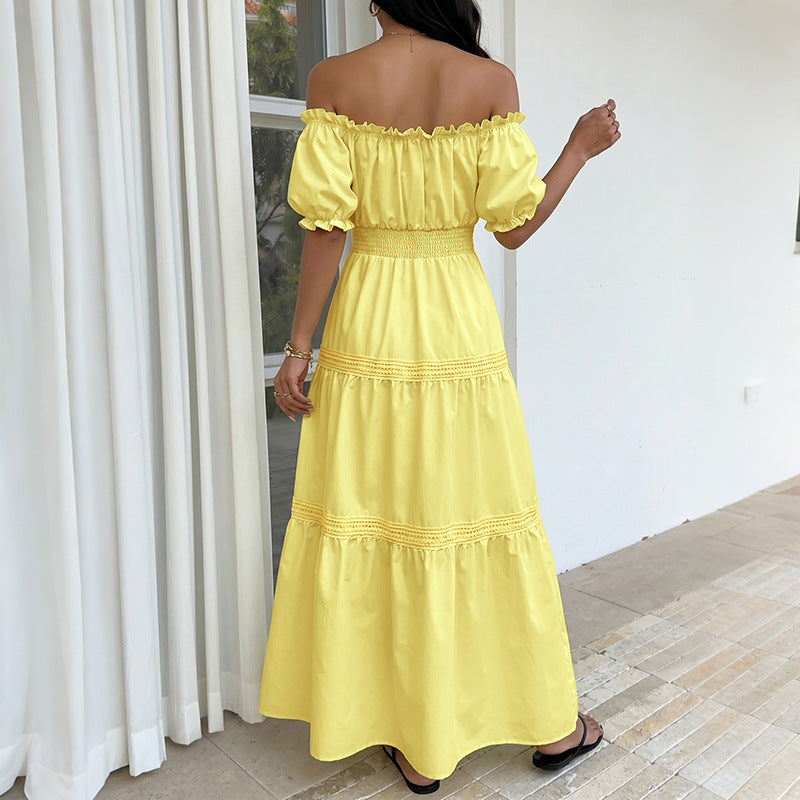 Chic Off-Shoulder Puff Sleeve Princess Dress A-Line Summer