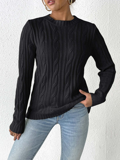 Women's Autumn and Winter Crew Neck Pullover Simple Bottom Shirt