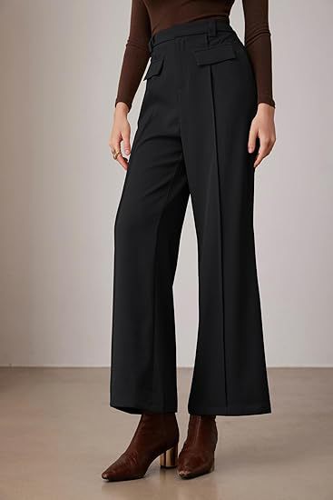 Women's High-Waist Wide-Leg Suit Pants – Elegant Business Trousers