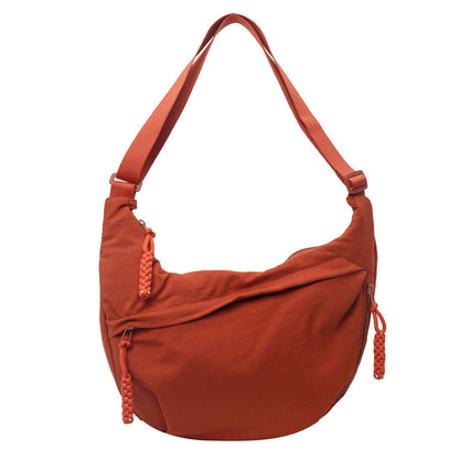 Black Crossbody Moon Sling Bag Casual Nylon Shoulder Purse