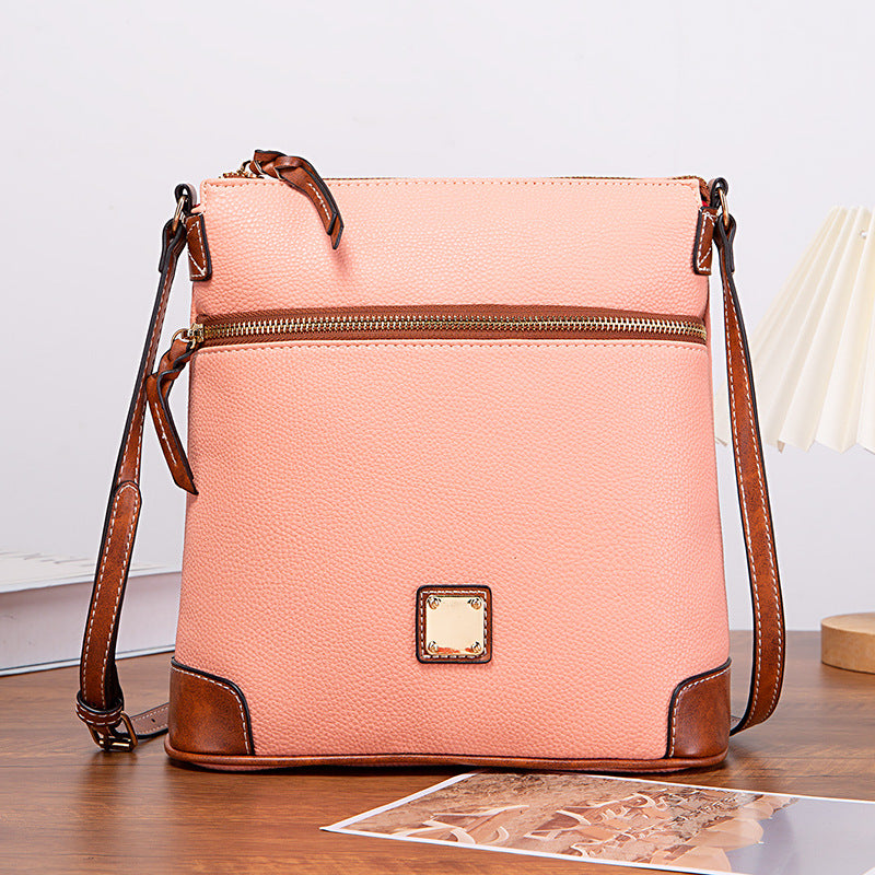 Vintage Pebbled PU Leather Crossbody Bag for Women