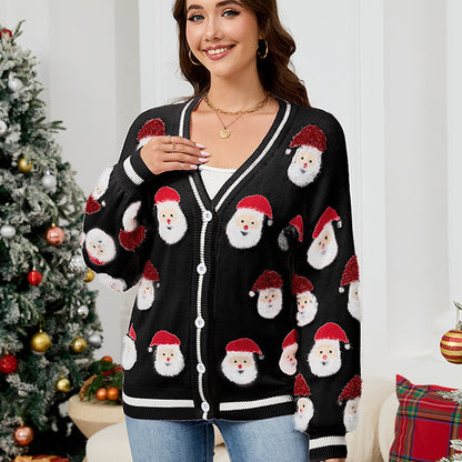 Women’s Santa Claus Knit Cardigan Christmas Sweater