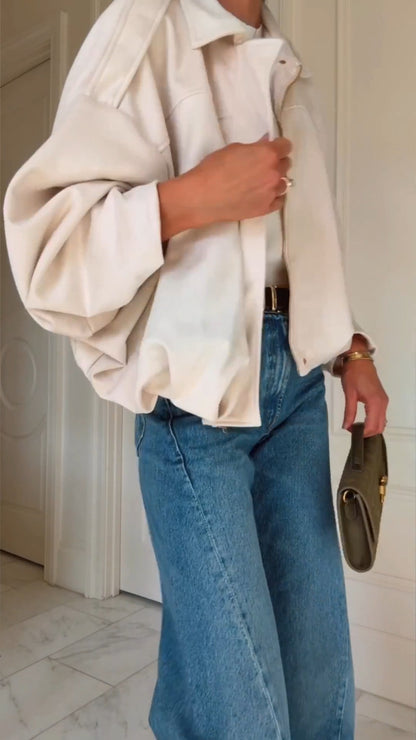 Women's Faux Suede Batwing Cropped Jacket