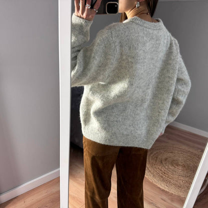 Soft Wool Blend Knit Cardigan Women Button Front Sweater