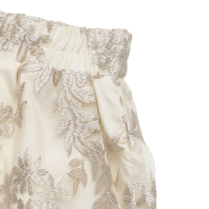 High Waisted Lace Embroidered Boho Summer Shorts Scallop Hem