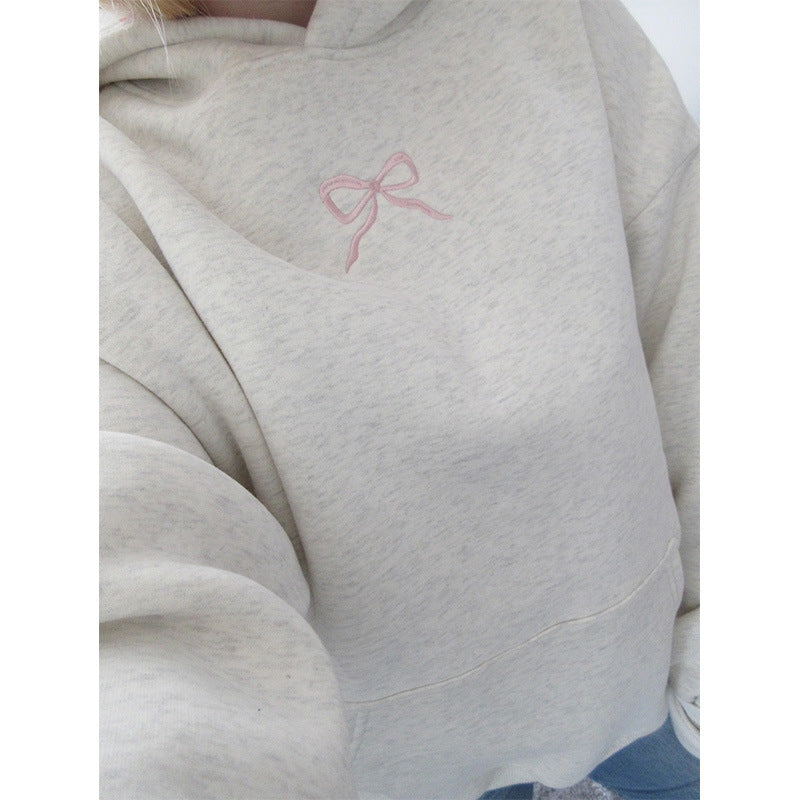 Women's Coquette Bow Oversized Hoodie Pullover