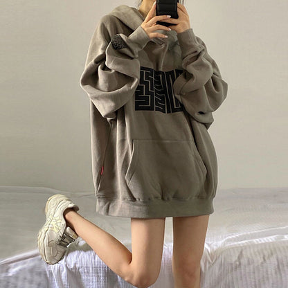 Womens Oversized Graphic Hoodie Vintage Fleece Sweatshirt