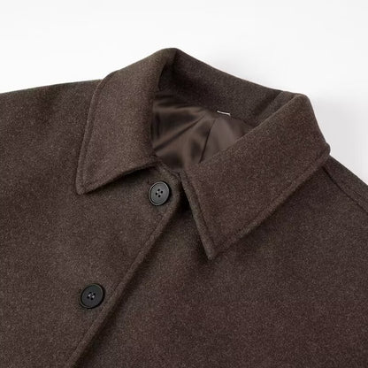Women's Cropped Jacket Collared Button Front Tweed
