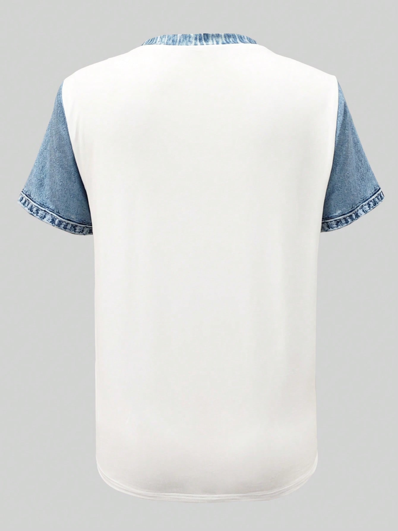 Cow Print Colorblock Crew Neck Casual Tee