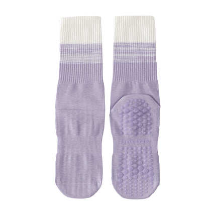 Womens Stripe Grip Pilates Socks Non Slip Yoga Socks