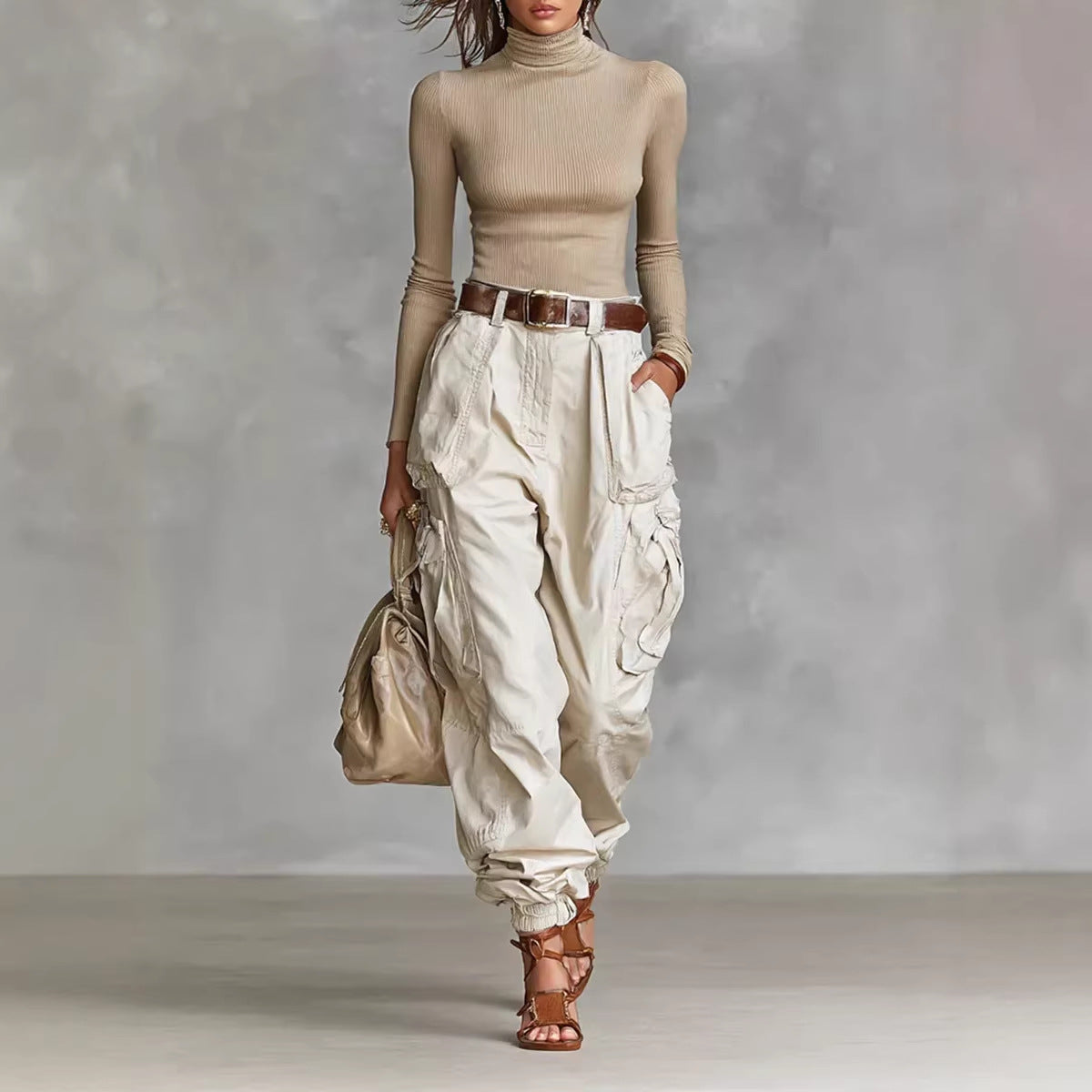 Women's High Waisted Baggy Cargo Pants Wide Leg