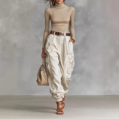 Women's High Waisted Baggy Cargo Pants Wide Leg