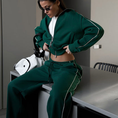 Women's Zip-Up Hoodie & Joggers 2 Piece Matching Set