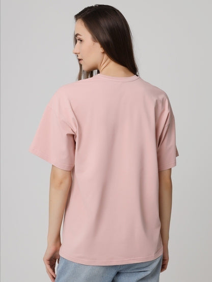 Solid Cotton T Shirt Loose Fit Crewneck Casual Top