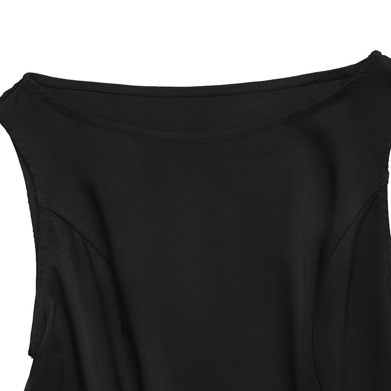 Bow Back Sleeveless Blouse Open Back Elegant Tank Top
