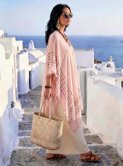 Fringe Kimono Cover Up Resort Lightweight Cardigan