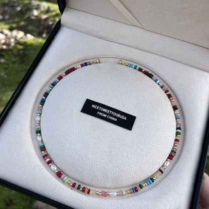 Multicolor Beaded Freshwater Pearl Necklace
