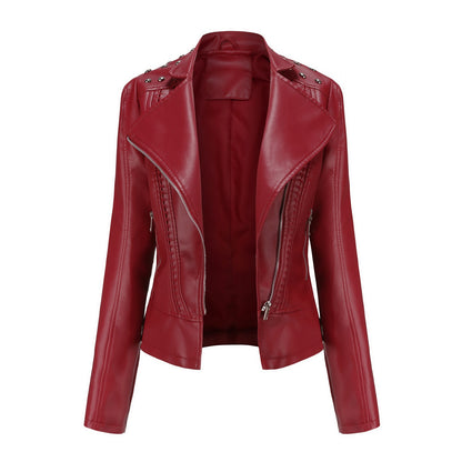 Women's Studded Faux Leather Moto Jacket