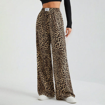 Camo Wide Leg Pants Drawstring Casual Lounge Pants