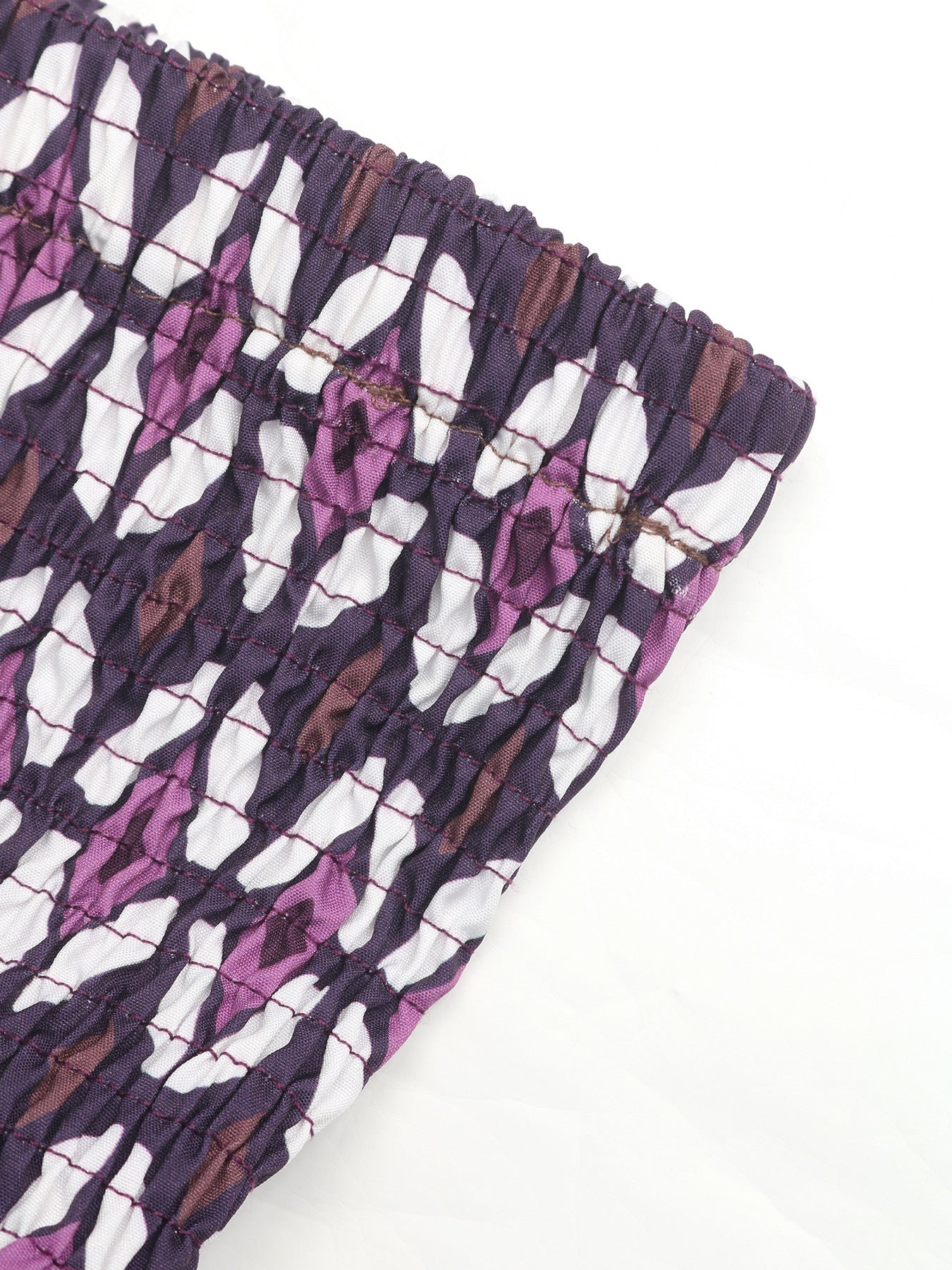 Boho Print Tiered Maxi Skirt Smocked High Waist Resort
