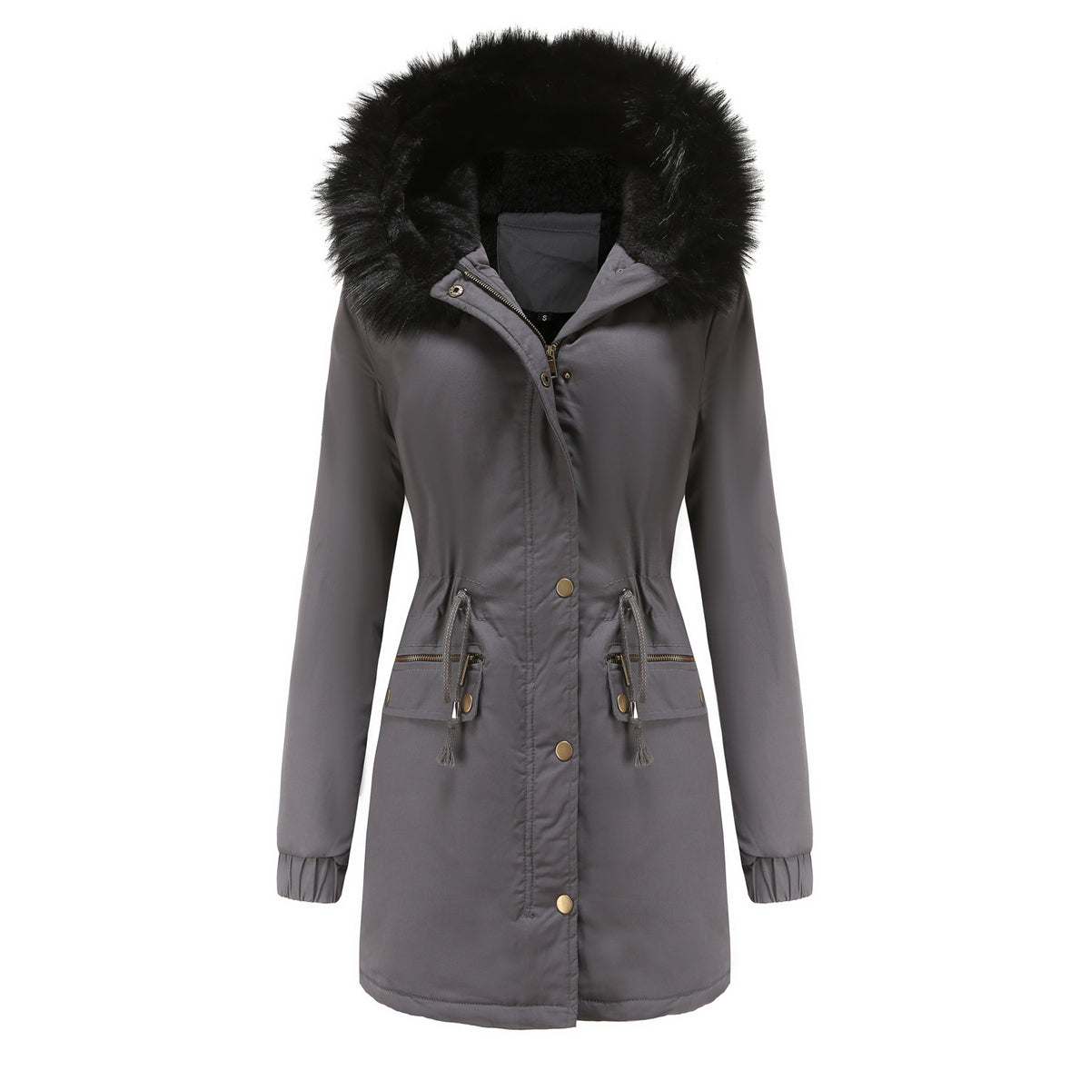 Women's Winter Parka Faux Fur Hooded Warm Long Coat